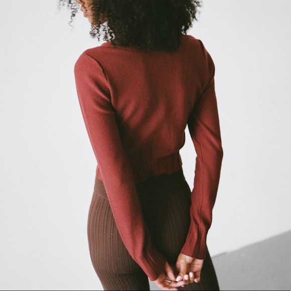 NWT Urban Outfitters Fitted Cropped Cardigan Large sweater long sleeve top cute - Picture 2 of 12